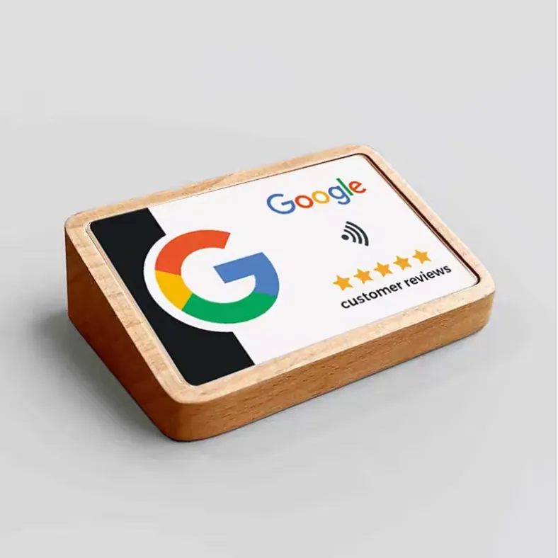 Placa de reseñas de madera con NFC y QR personalizado – imagen 2