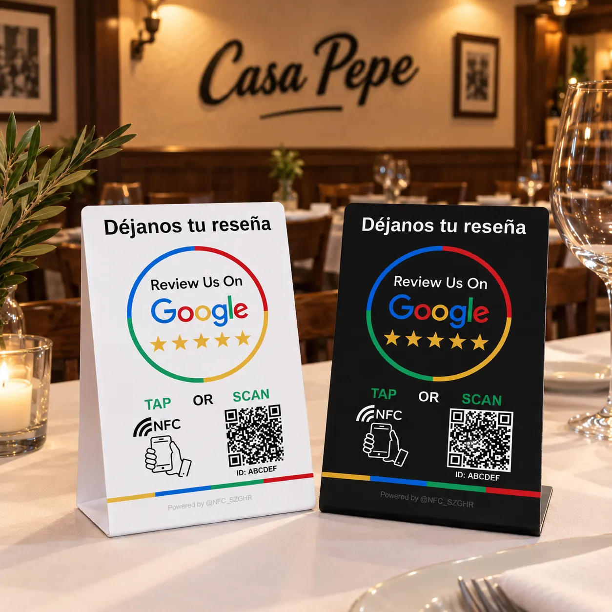 Placa de reseñas QR - Restaurante Casa Pepe