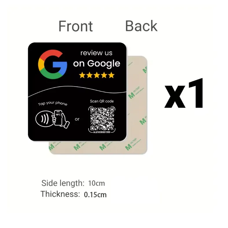 Sticker cuadrado NFC y QR para reseñas de Google – imagen 4